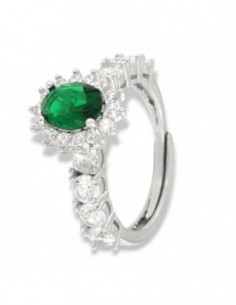 Anello Argento Rodiato Eternity Principessa Verde [176d259e]