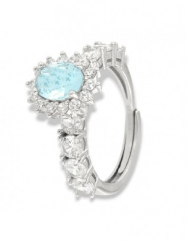 Anello Argento Rodiato Riviera Principessa Celeste [26312e28]