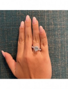 Anello Argento Rodiato Riviera Principessa Celeste [26312e28] 2