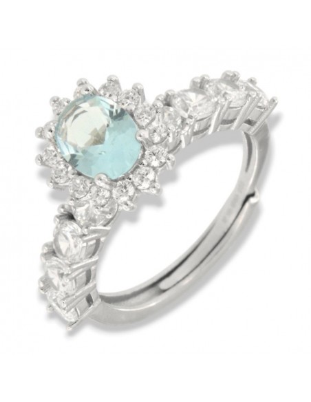 Anello Argento Rodiato Riviera Principessa Celeste [2279c9f5]