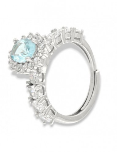 Anello Argento Rodiato Riviera Principessa Celeste [27298eeb]