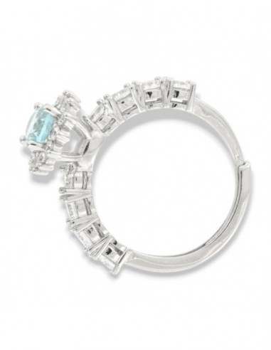 Anello Argento Rodiato Riviera Principessa Celeste [90344fef]