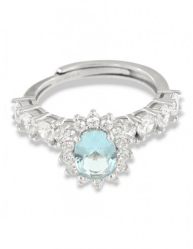 Anello Argento Rodiato Riviera Principessa Celeste [49120ce2]