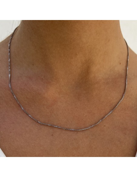 Collana Oro Bianco Quadrispiga 3,12GR [a55106ed]