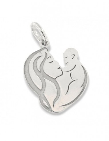 Ciondolo Argento Rodiato Madre Con Neonato [aab892b6]