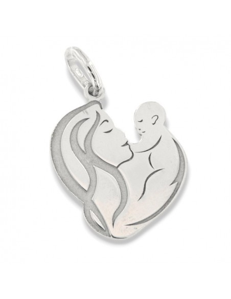 Ciondolo Argento Rodiato Madre Con Neonato [aab892b6]