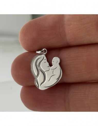 Ciondolo Argento Rodiato Madre Con Neonato [f0cdf50d]