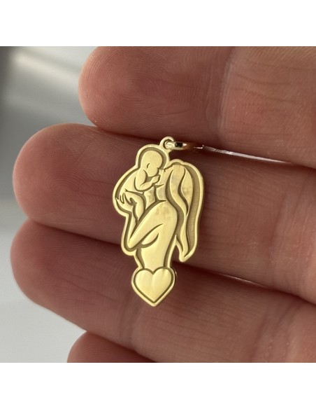Ciondolo Argento Dorato Madre Con Neonato [e2262609]