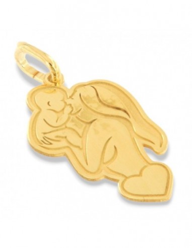 Ciondolo Argento Dorato Madre Con Neonato [553be70d]