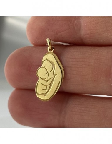 Ciondolo Argento Dorato Madre Con Neonato [658afe08]