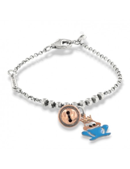 Bracciale Argento Rodiato Unoaerre Rana Smaltata Campanello Chiama Angeli [f73f743a]