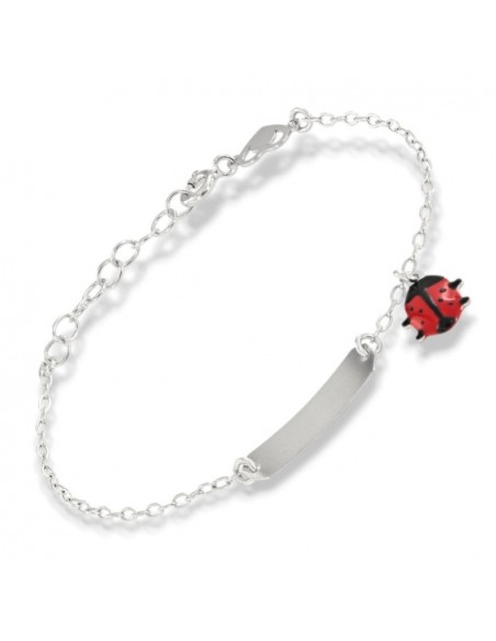 Bracciale Argento Rodiato Neonato Piastra Centrale Coccinella [bfdd2f36]