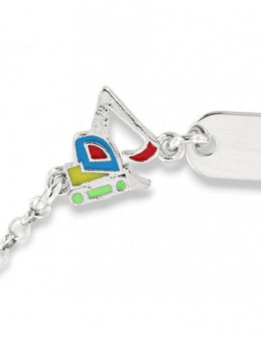 Bracciale Argento Rodiato Neonato Pala Meccanica [db9b5a47]