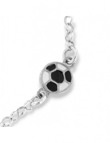 Bracciale Argento Rodiato Neonato Palla Piastra Centrale [fd899abb]