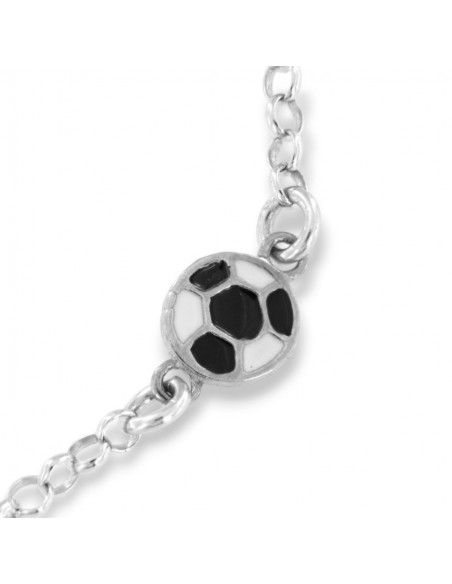 Bracciale Argento Rodiato Neonato Palla Piastra Centrale [fd899abb]