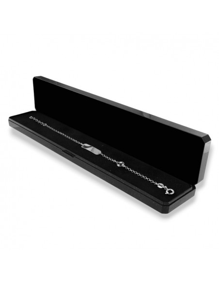 Bracciale Argento Rodiato Neonato Palla Piastra Centrale [96e25fac]