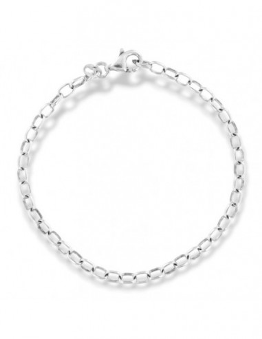 Bracciale Argento Rodiato Ovalina Rollo [bc631017]