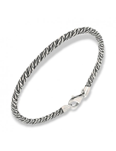 Bracciale Argento Rodiato Catena Intrecciata [a5e32039]