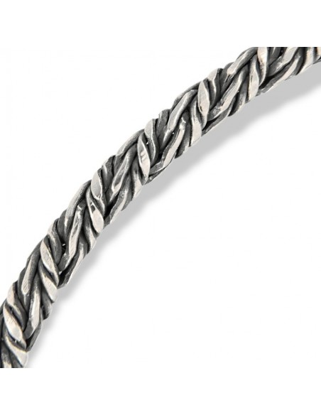 Bracciale Argento Rodiato Catena Intrecciata [e7838cd9]