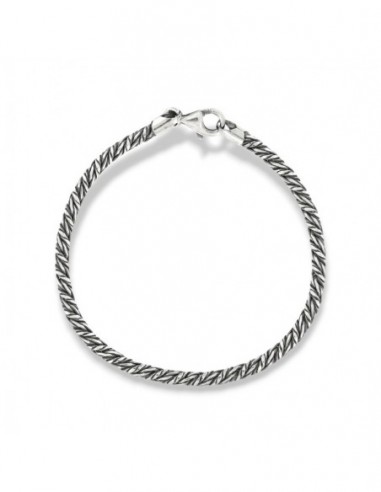 Bracciale Argento Rodiato Catena Intrecciata [e2d3cbc7]