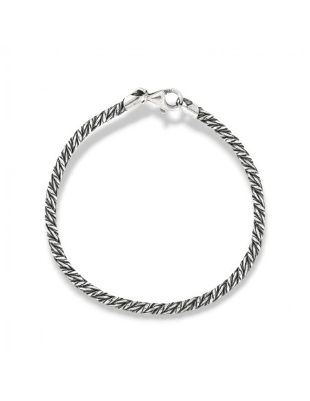 Bracciale Argento Rodiato Catena Intrecciata [e2d3cbc7]