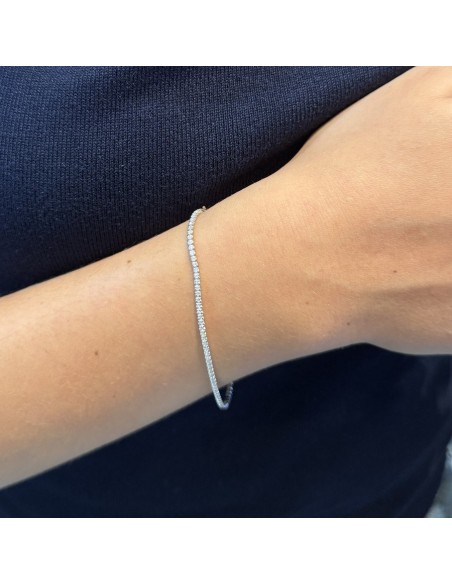 Bracciale Argento Tennis Morbido Zirconi Bianchi 1,50MM [78dbc1fd]