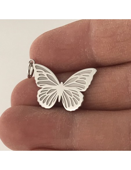 Ciondolo Argento Rodiato Farfalla [3756e6b3]