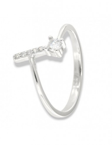 Anello Argento Rodiato Lettera I Punto Luce [74360c30]