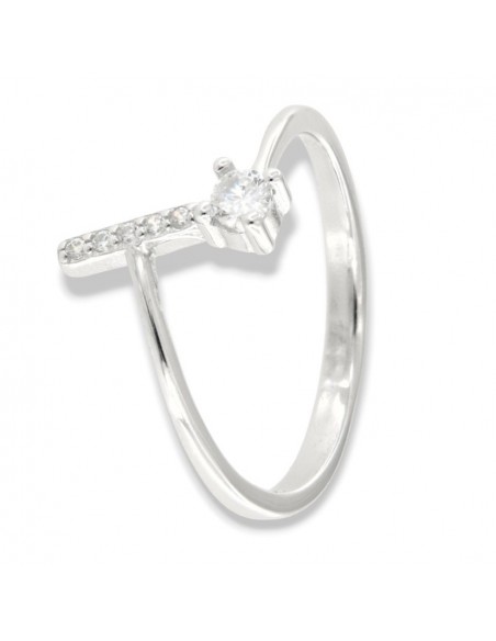 Anello Argento Rodiato Lettera I Punto Luce [74360c30]