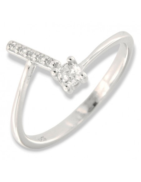 Anello Argento Rodiato Lettera I Punto Luce [ed2c23f9]
