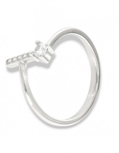 Anello Argento Rodiato Lettera I Punto Luce [e87c64e7]