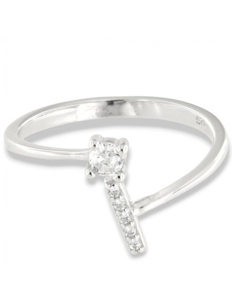 Anello Argento Rodiato Lettera I Punto Luce [8647e6ee]
