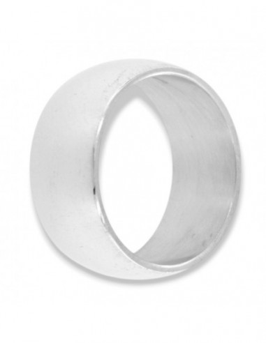 Anello Argento Rodiato Fascia Larga 10MM Bombata Liscia [97b2d13a]