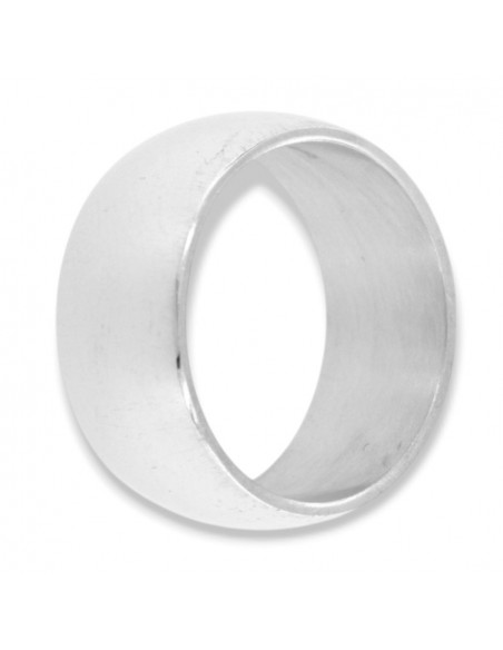 Anello Argento Rodiato Fascia Larga 10MM Bombata Liscia [97b2d13a]
