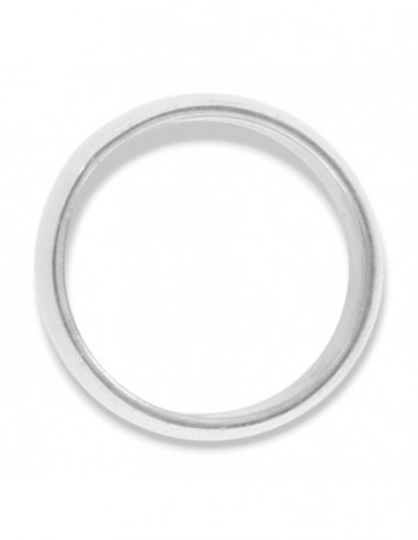 Anello Argento Rodiato Fascia Larga 10MM Bombata Liscia [20af103e]