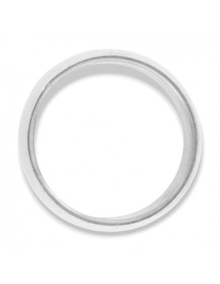 Anello Argento Rodiato Fascia Larga 10MM Bombata Liscia [20af103e]