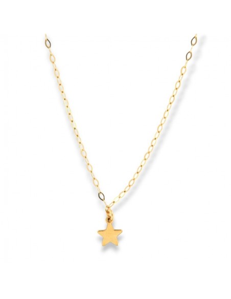 Collana Oro Giallo Ovalina Stella Pendente [a49ab1b4]