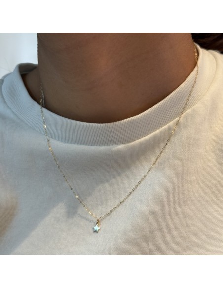 Collana Oro Giallo Ovalina Stella Pendente [c6c3691a]