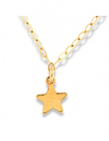 Collana Oro Giallo Ovalina Stella Pendente [71dea81e]