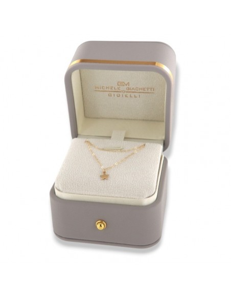 Collana Oro Giallo Ovalina Stella Pendente [1ab56d09]