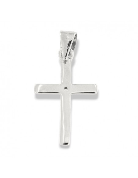 Ciondolo Argento Rodiato Croce Zircone Centrale [ca7cbd18]