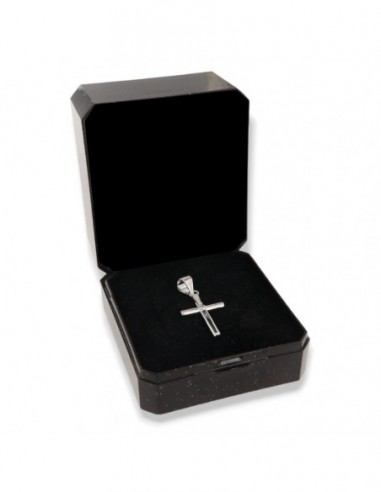 Ciondolo Argento Rodiato Croce Zircone Centrale [7d617c1c]