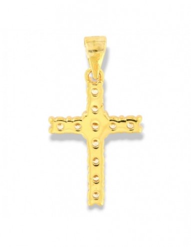 Ciondolo Argento Dorato Croce Zirconi Bianchi [262ee705]