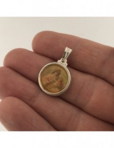 Ciondolo Argento Rodiato Madonna e Gesù Bambino [a056005e] 2
