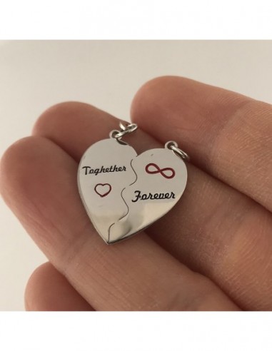 Ciondolo Argento Rodiato Cuore Divisibile [4f6f9652]