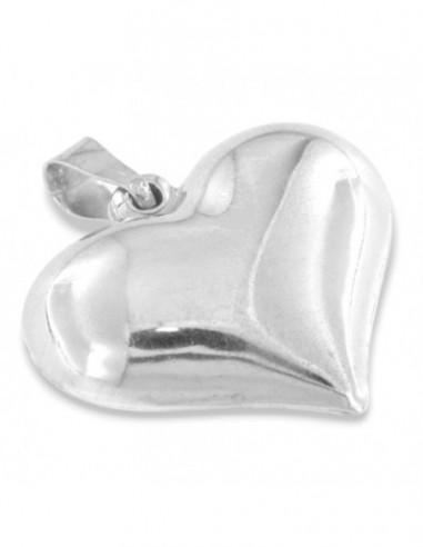 Ciondolo Argento Cuore 3D Bombato Liscio [fd52f5eb]