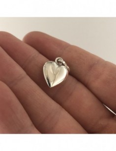 Ciondolo Argento Rodiato Cuore Schiacciato [c1446d36] 2