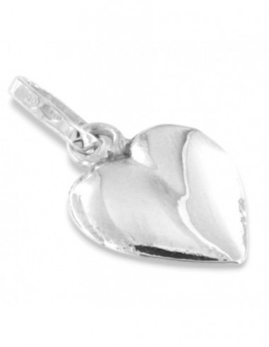Ciondolo Argento Rodiato Cuore Schiacciato [6b4824c6]