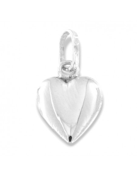Ciondolo Argento Rodiato Cuore Schiacciato [6e1863d8]