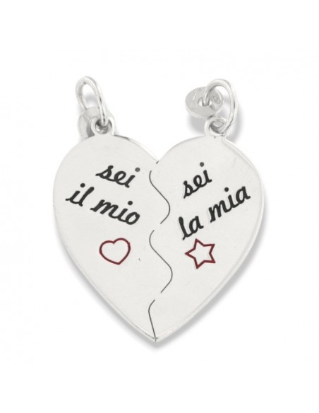 Ciondolo Argento Rodiato Cuore Divisibile [136bd826]